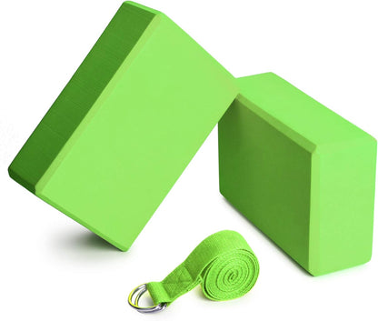 Yoga Blocks Yoga Strap Set EVA Yoga Blocks with Strap for Yoga Pilates Meditation