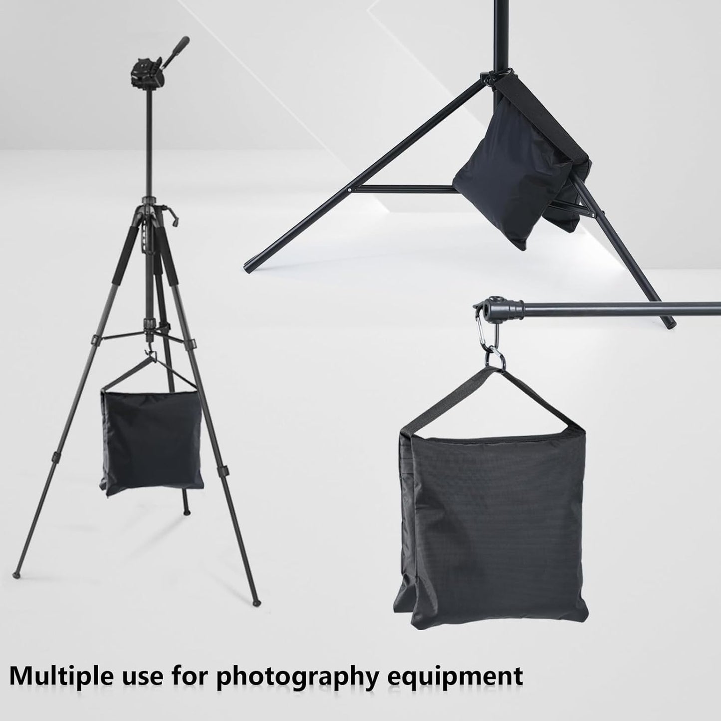 ABCCANOPY Photography Sandbag for Video Stand, Heavy Duty Weight Bags for Light Tripod, Camping Chair, 4 Packs (Black) No Sand