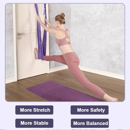 Leg Stretcher Strap - Yoga Stretching Strap,Yoga Door Swing,Backbend Training Rope with Door Anchor, Flexibility Trainer Stretching Equipment Assist Stretch Strap for Fitness Gymnastics Dance Aerial Ballet (purple)