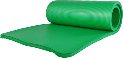 BalanceFrom 71x24 Inches Yoga Mat with Knee Pad and Optional Blocks – Extra 1-Inch Thick Non-Slip Foam with Anti-Tear Surface and Carrying Strap for Home, Studio, or Gym Workouts