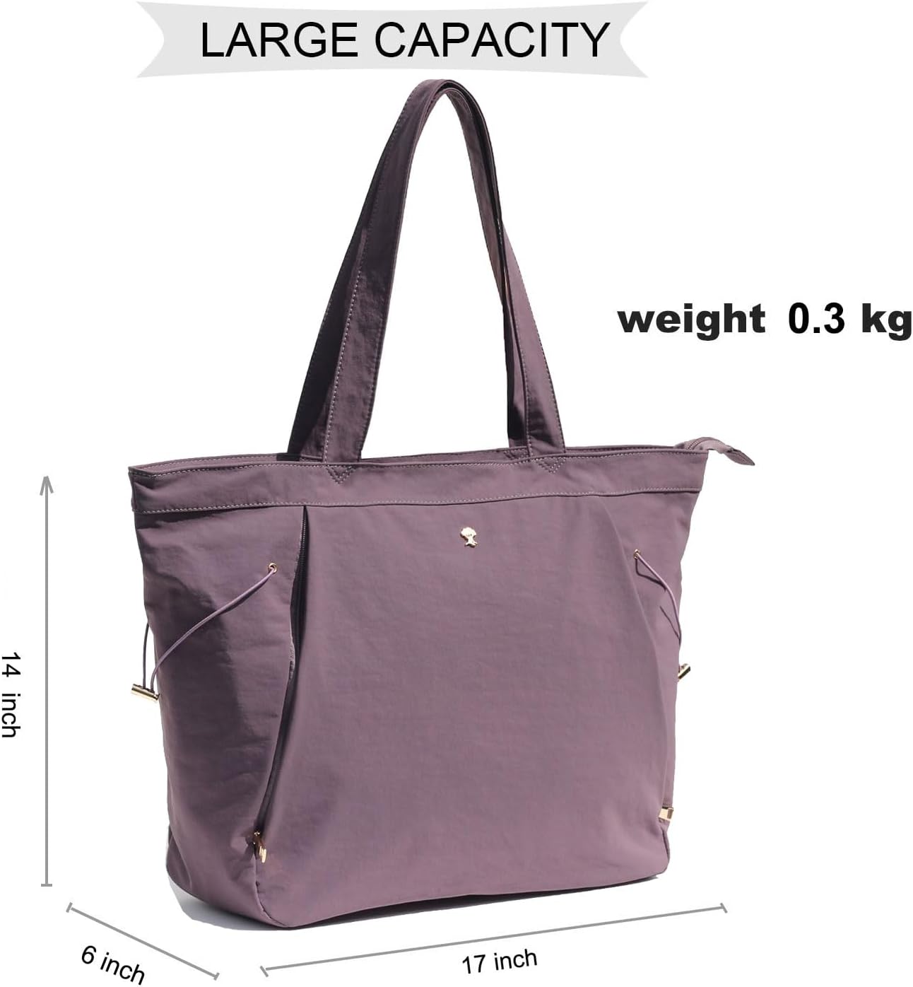 ESVAN Yoga Tote Bag for Women Shoulder Bags Drawstring for Office Workout Travel Carryall Pilates Gym and Beach