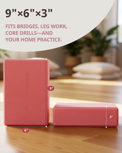 Trideer Yoga Blocks 2 Pack, Soft Non-Slip Foam Blocks with Beveled Edges for Alignment and Stretching in Yoga, Pilates, and Dance - Supportive, Lightweight, Odor Resistant, Latex-Free