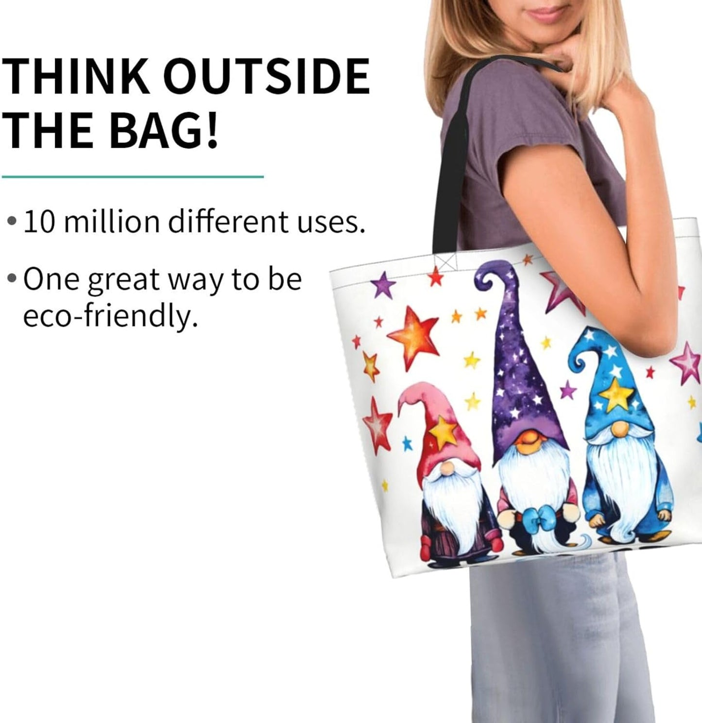 Tote Shoulder Bag Large Durable Reusable Eco-friendly Handbag Lightweight Stylish for Daily Use-19.7x15.7x5.9 Inch - Colors B