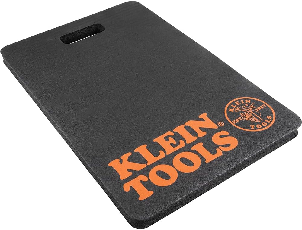 Klein Tools 60135 Kneeling Pads, Adult Men's Soft Thick Closed Cell Soft Foam Professional Tradesman Pro Pads with Handle