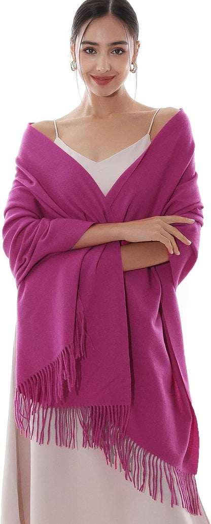 RIIQIICHY Winter Scarfs for Women Pashmina Shawls Wraps for Evening Dresses Large Warm Soft Scarves