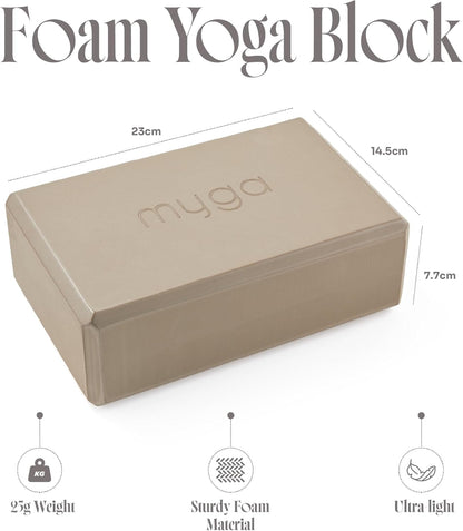 MYGA Yoga Block,Lightweight EVA Foam Yoga Brick,High Density Non-Slip Block for Yoga Poses, Pilates, Balance and Flexibility