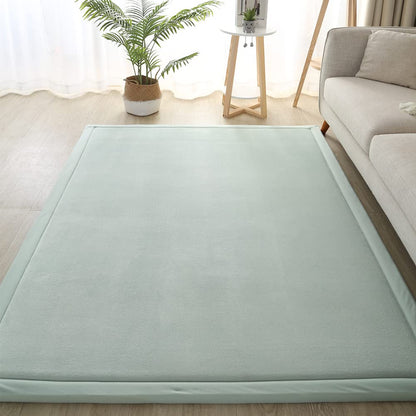 Loartee Coral Velvet Crawling Rugs & Play Mat (6'7"x9'2", Light Green) for Toddler Children & Yoga Exercise