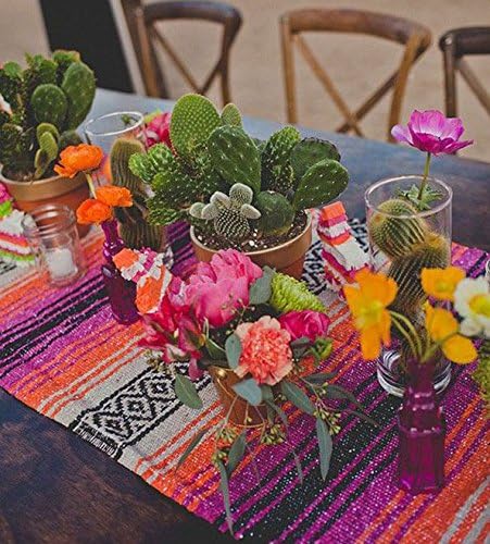 Del Mex Classic Mexican Blanket, Large Authentic Woven Falsa Throw (70"x50"), Artisan Southwest Décor for Beach, Yoga, Outdoors (Lavender)