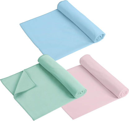 Breling 3 Pack 26"x73" Hot Yoga Mat Towel Pack Non-Slip Yoga Mat Gym Sweat Absorbent Microfiber Towel for Pilates Workout Women Men