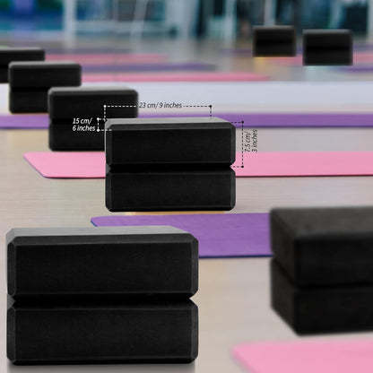 10 Pcs Foam Eva Yoga Blocks Non Slip Lightweight Bricks Yoga Bulk Supportive Blocks Prop Accessories for Pilates Stretching and Meditation Women Men Yogi Beginners, Black