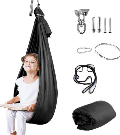 Aokitec Therapy Swing for Kids with Special Needs (Hardware Included) Snuggle Swing Cuddle Hammock Indoor Adjustable Aerial Yoga for Children with Autism, ADHD, Asperger, Sensory Integration