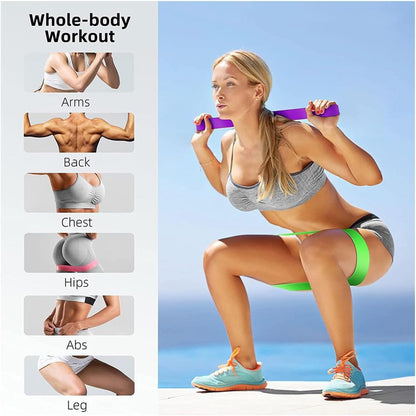 Resistance Bands for Working Out, Elastic Exercice Loop Bands for Physical Therapy, Yoga Starter Set of Stretch Bands for Booty Legs, Pilates Flexbands