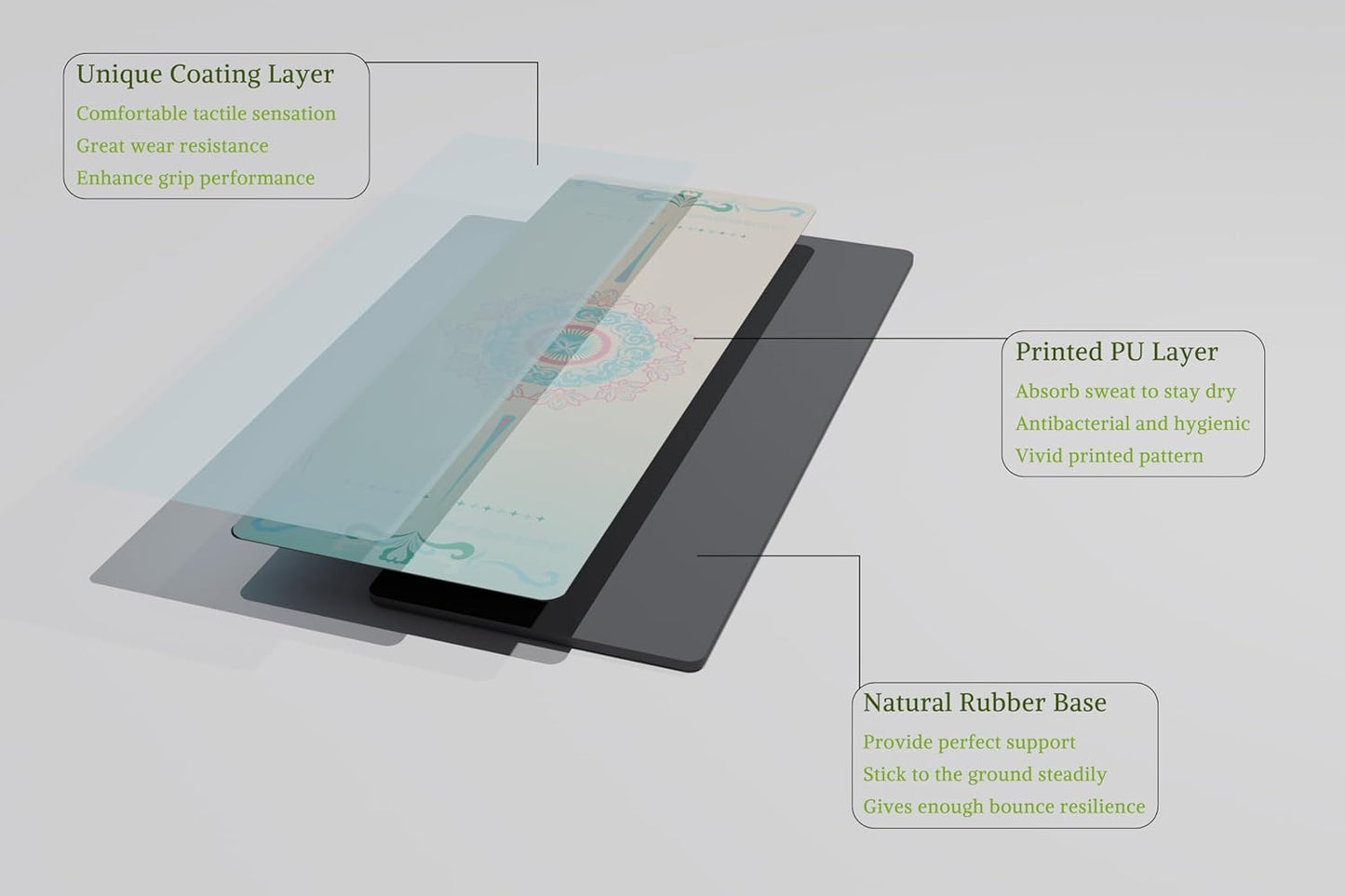 【BulgurYe】Yoga Mat * Nature Line -- Unique coating technique, Great wear resistance for a longer service life, Vividly printed pattern to protect eyes, Natural rubber base, Strong bounce resilience, Absorb sweat instantly to stay dry, Clean and hygienic.