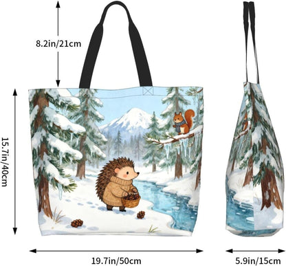 Tote Shoulder Bag Large Durable Reusable Eco-friendly Handbag Lightweight Stylish for Daily Use-19.7x15.7x5.9 Inch - Colors A