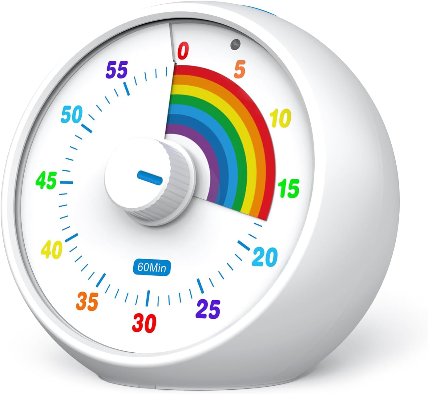 Visual Timer for Kids, 60-Minute Countdown Timer for Classroom Office Kitchen, Desk Timer Kids Time Management Tools with Silent Operation, Pomodoro Time Rainbow Pattern (Pink)