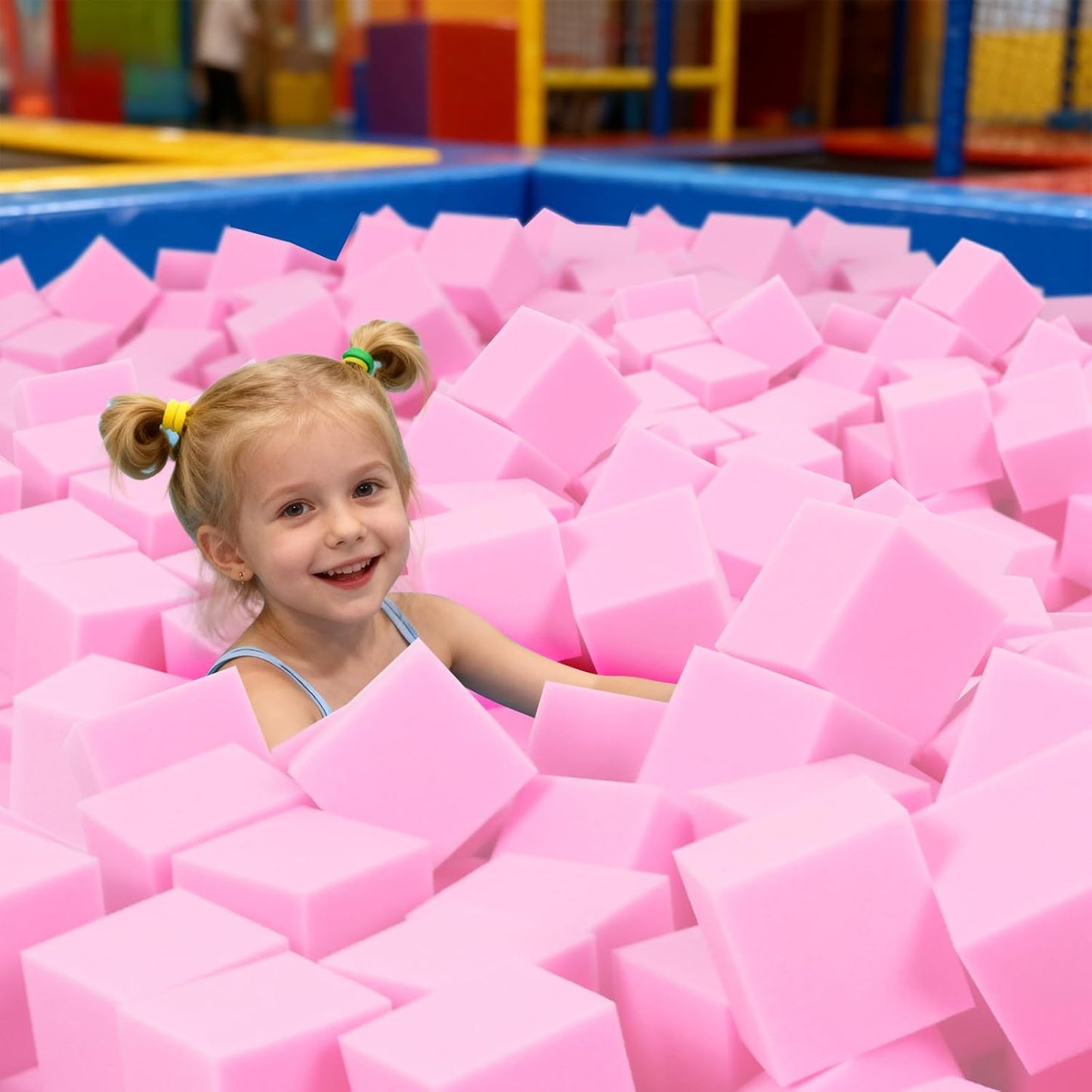 Foam Pit Blocks Foam Padding Sponge Pit Cubes Sponge Blocks for Amusement Park Gymnastics Freerunning and Parkour Courses - 24PCS 5" x 5" x 5" (Dark Blue)
