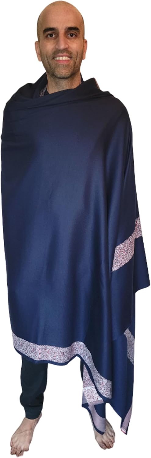 Soft Premium Wool Blend Meditation Shawl - Large Unisex Prayer Wrap, Oversize Scarf & Versatile Blanket