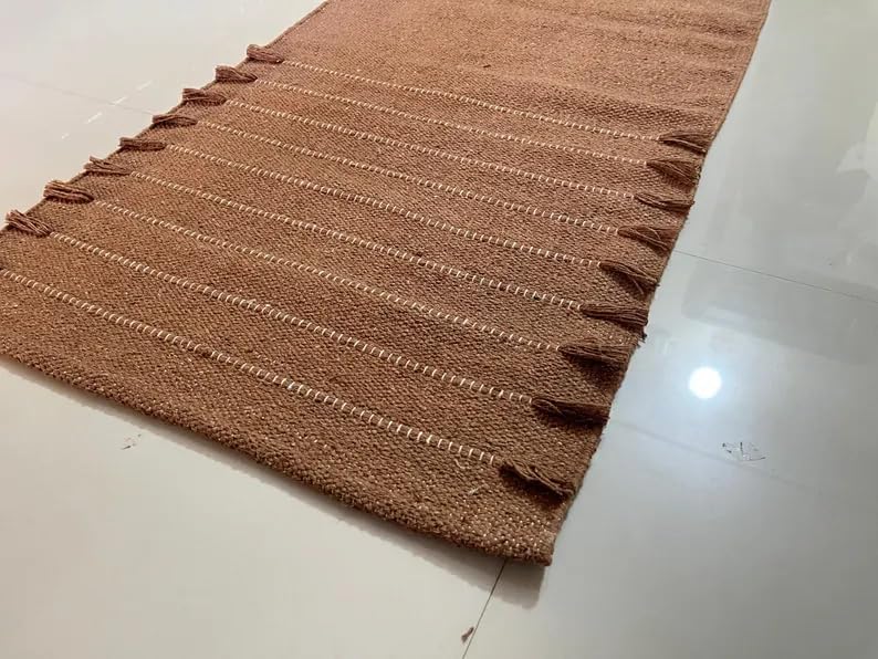 Payal Rugs Cotton Yoga Mat - Eco-Friendly Hand-Woven Rug - Non Slip & Thick (24”x72”x5mm) for Yoga Everyday Fitness at Home - Comfortable Extra-Long