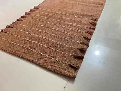Payal Rugs Cotton Yoga Mat - Eco-Friendly Hand-Woven Rug - Non Slip & Thick (24”x72”x5mm) for Yoga Everyday Fitness at Home - Comfortable Extra-Long
