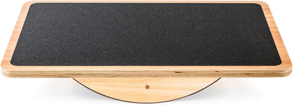 StrongTek Professional Wooden Balance Board, Rocker Board, Wood Standing Desk Accessory, Balancing Board for Under Desk, Anti Slip Roller, Core Strength, Stability, Office Wobble Boards