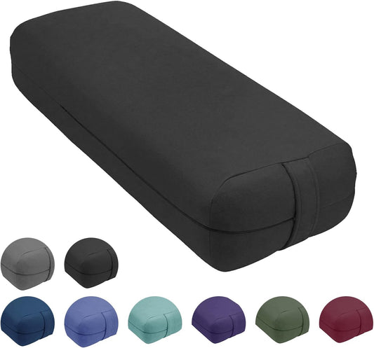 Yoga Bolster Pillow, Versatile Yoga Support Pillow for Restorative Yoga & Meditation 100% Cotton Bolster Pillow Blue Rectangle