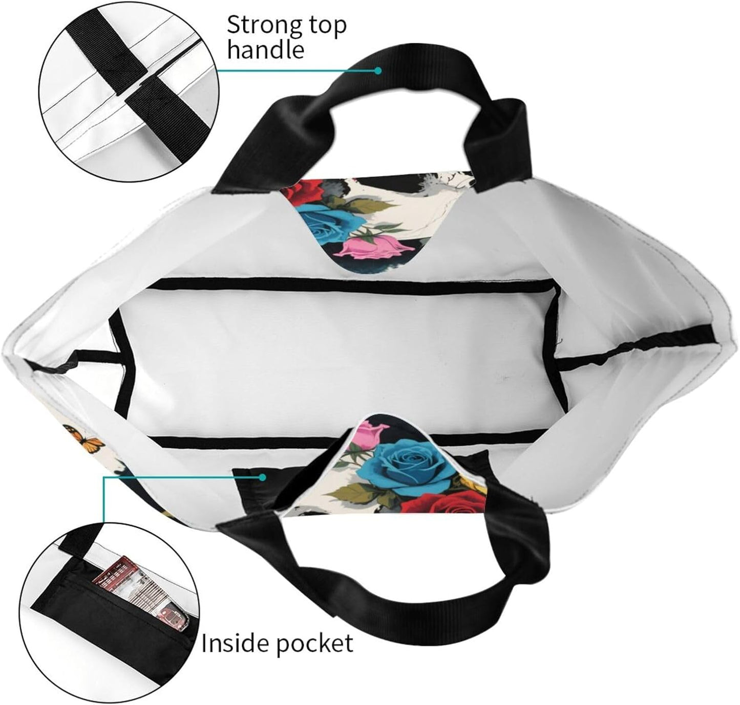 Tote Shoulder Bag Large Durable Reusable Eco-friendly Handbag Lightweight Stylish for Daily Use-19.7x15.7x5.9 Inch - Colors A