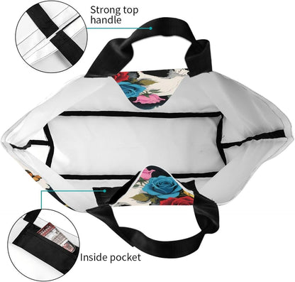 Tote Shoulder Bag Large Durable Reusable Eco-friendly Handbag Lightweight Stylish for Daily Use-19.7x15.7x5.9 Inch - Colors A