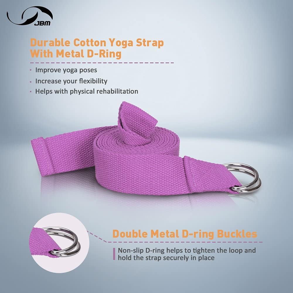 JBM Yoga Blocks 2 Pack with Strap, Cork Block 2 Pack EVA Foam Yoga Bricks Set,Stretch Blocks