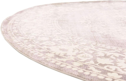 Unique Loom New Classical Collection Area Rug - Olwen (4'Round, Purple/ Gray)