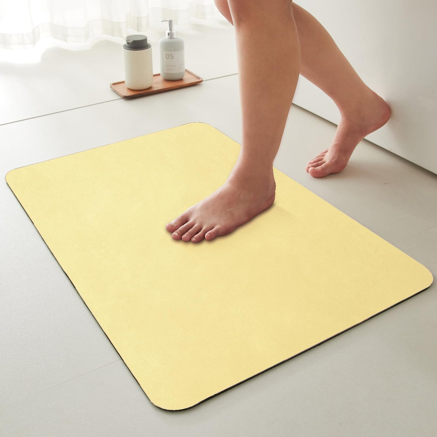 TYUU Bath Mat, Bathroom Rugs Non Slip Washable Thin Absorbent Quick Dry Bath Mat Fits Under Door Bathroom Floor Mat Perfect for Bath, Shower, or Sink 24"x36" Dark Grey