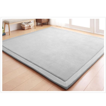 Loartee Coral Velvet Crawling Rugs & Play Mat (6'7"x9'2", Light Green) for Toddler Children & Yoga Exercise