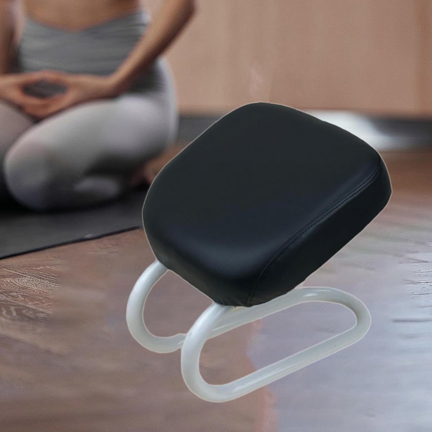 Menolana Kneeling Meditation Stool, Prayer Bench Adjustable Height, Portable Meditation Bench, for Studio Yoga Praying Prayer, Black