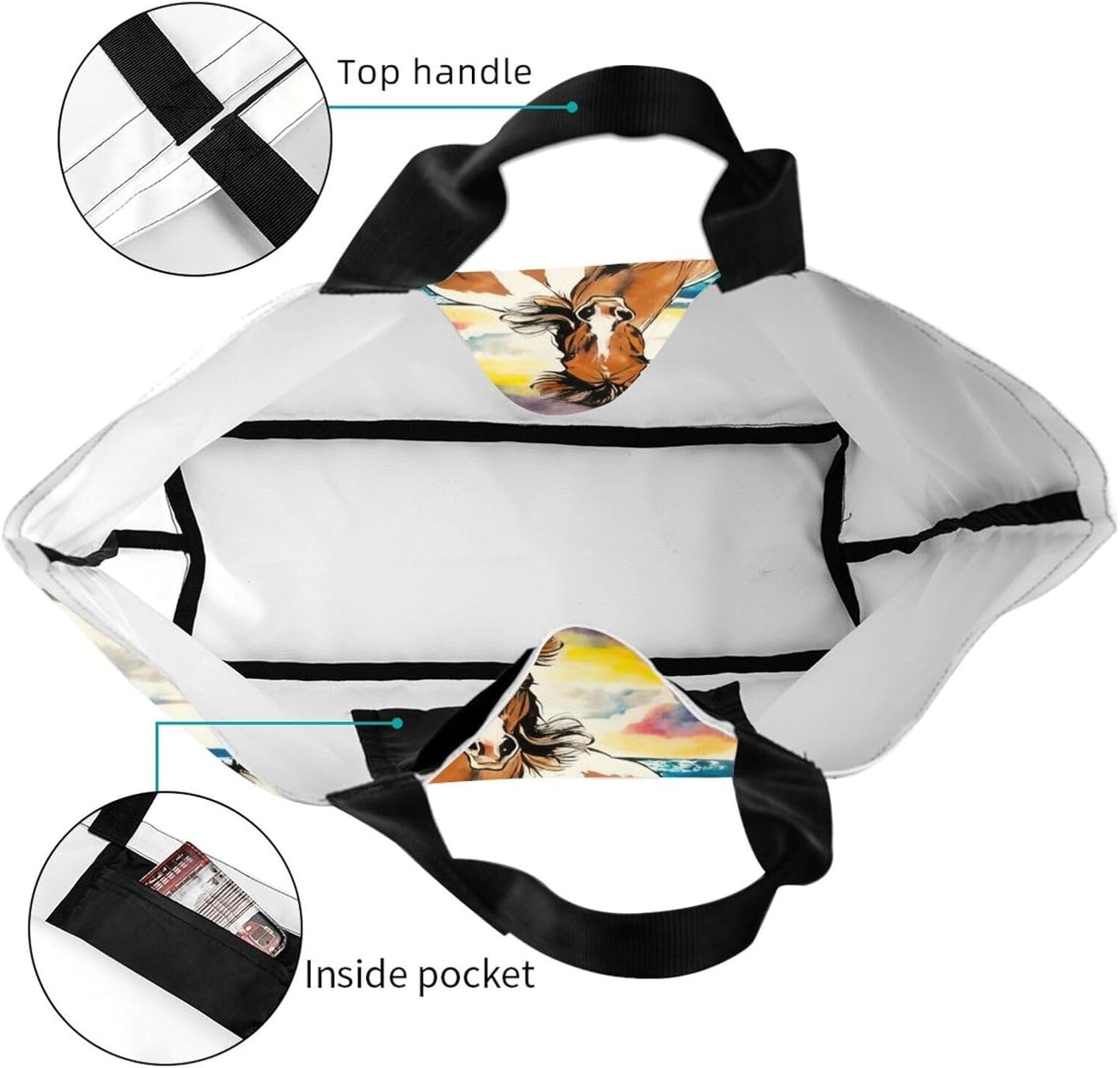 Tote Shoulder Bag Large Durable Reusable Eco-friendly Handbag Lightweight Stylish for Daily Use-19.7x15.7x5.9 Inch - Colors B