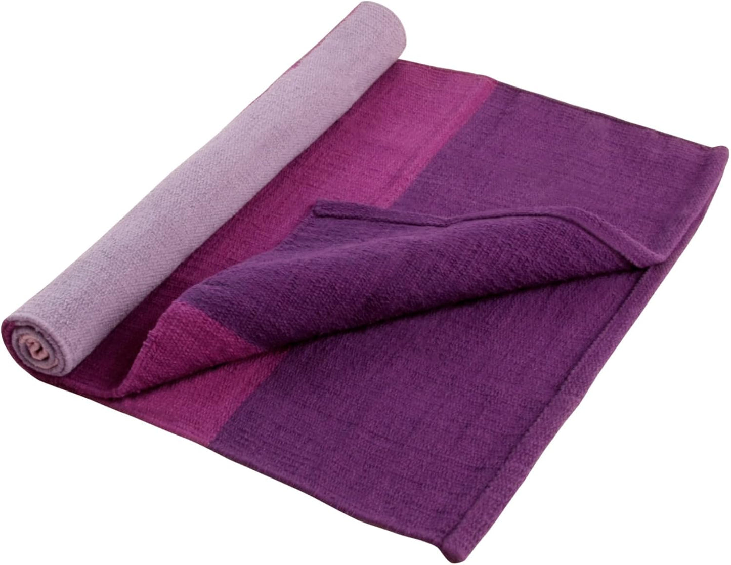 Hugger Mugger Cotton Yoga Rug - Absorbent, Grippy Tight Weave, Ashtanga and Hot Yoga Rug, Helps with Slippery Hands and Feet