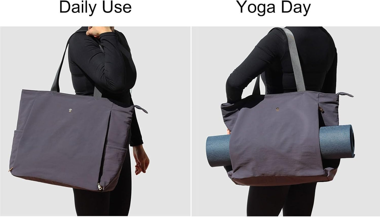 ESVAN Yoga Mat Bag Yoga Tote Carrier Shoulder Bag Carryall Tote for Office,Yoga,Pilates,Travel,Beach and Gym