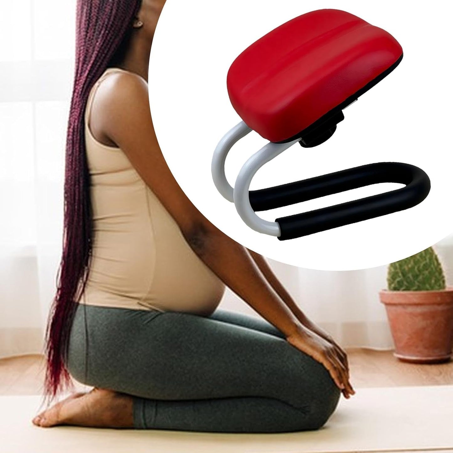Menolana Kneeling Meditation Stool, Prayer Bench Adjustable Height, Portable Meditation Bench, for Studio Yoga Praying Prayer, Black