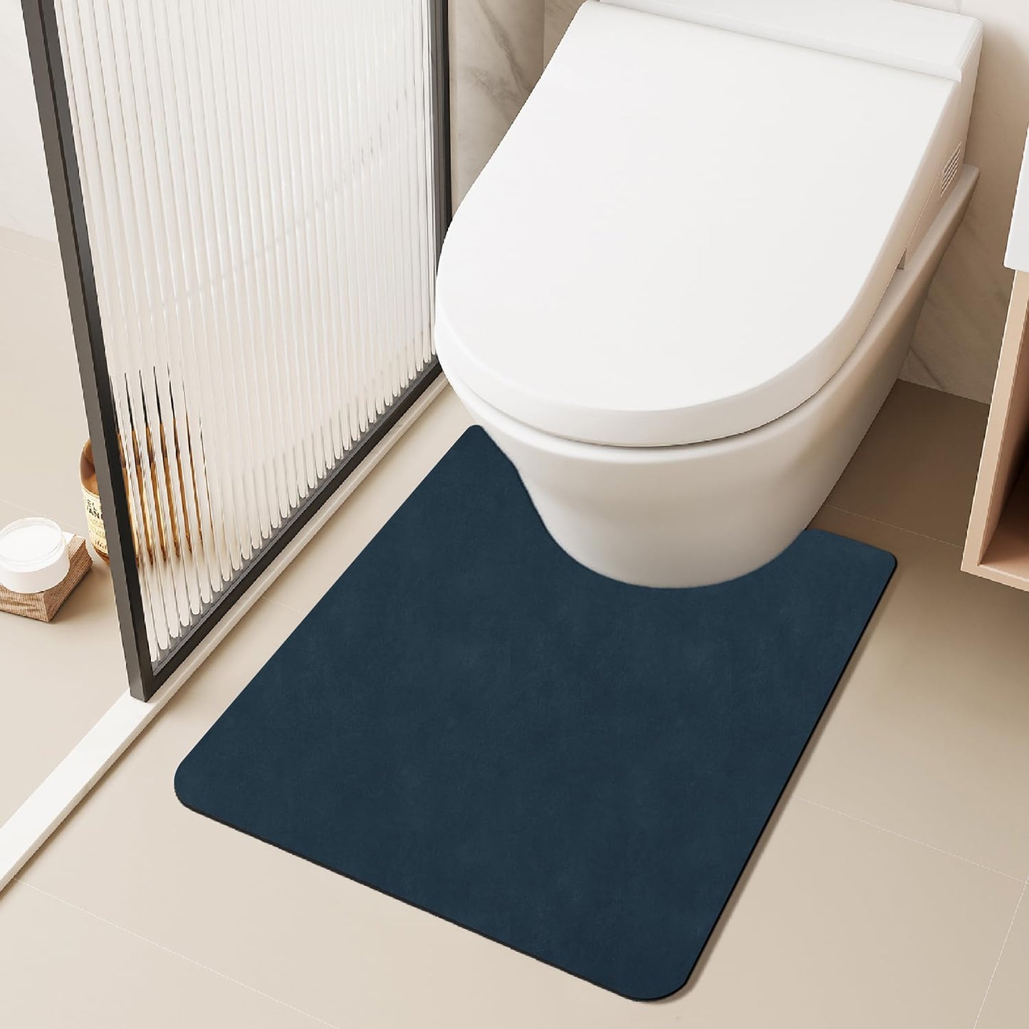 TYUU Bath Mat, Bathroom Rugs Non Slip Washable Thin Absorbent Quick Dry Bath Mat Fits Under Door Bathroom Floor Mat Perfect for Bath, Shower, or Sink 24"x36" Dark Grey