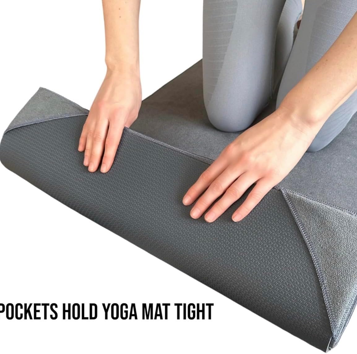 Yoga Towel, Non Slip Hot Yoga Mat Towel with Corner Pockets, Mat-Sized 24" x 72", 100% Microfiber Sweat Absorbent, Perfect for Hot Yoga, Bikram, Pilates and Yoga Mats (Purple)