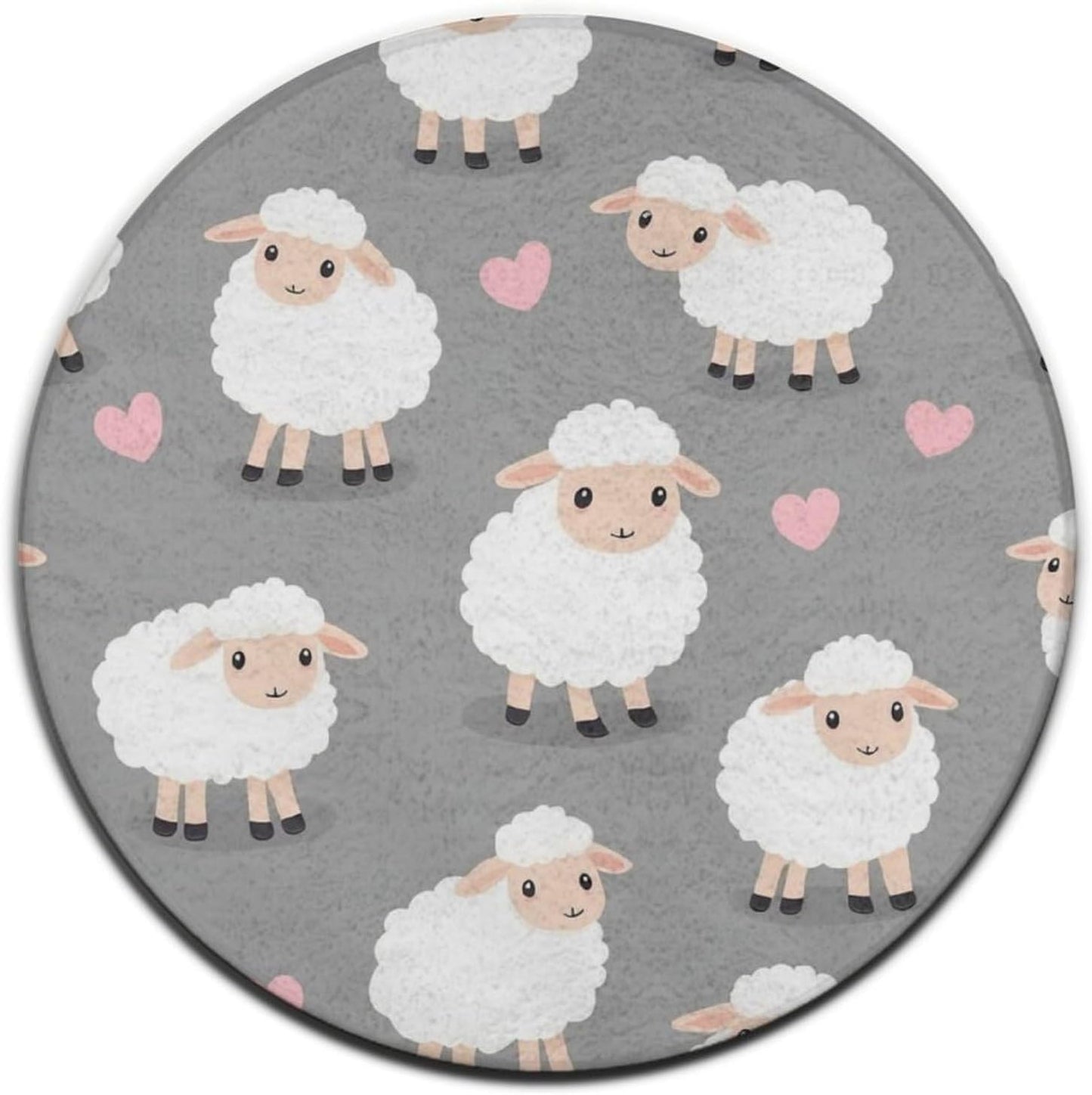 Large Home Decor Mat, Soft Round Yoga Carpet, Non Slip Machine Washable Home Office Circle Rug Gothic Witchy Sun Moon Mushroom Moth
