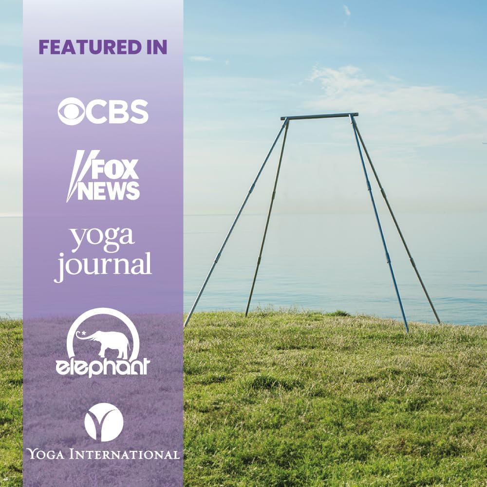 Yoga Trapeze Versatile Fitness Yoga Stand for Home & Outdoor | Easy 5-Min Setup | Supports Yoga Aerial Silks, Swings, Hammocks, Olympic Rings | Stable Solid Aluminum Supports Max 600lbs