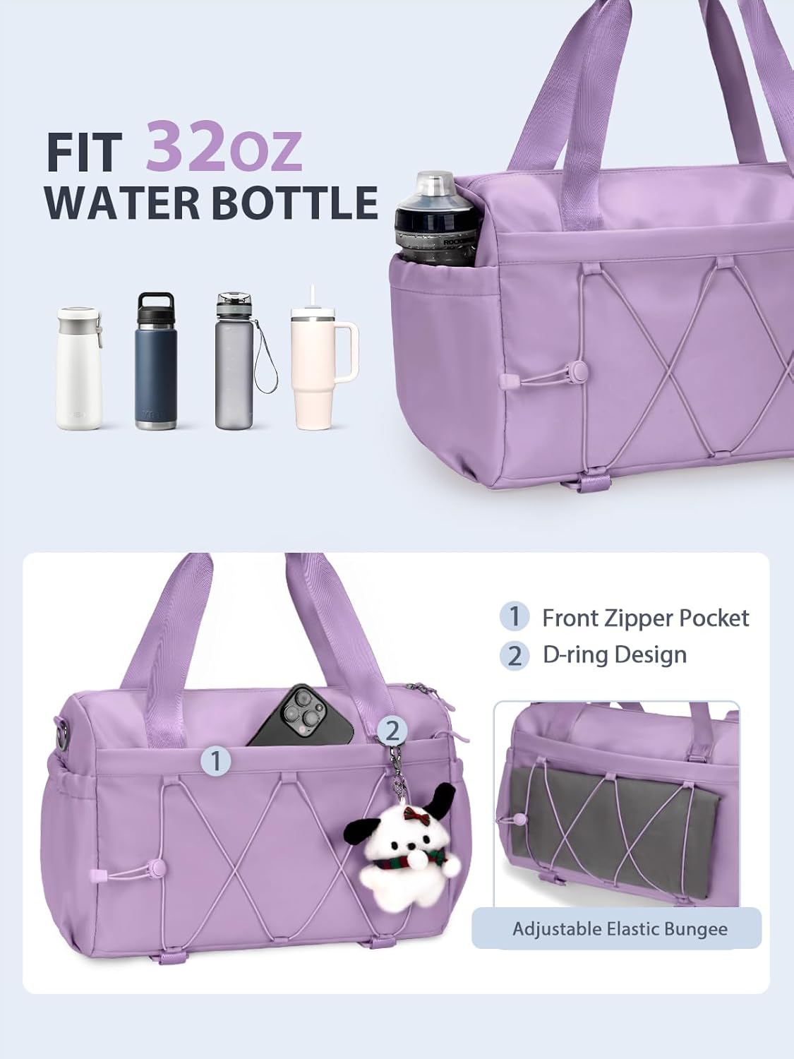 Small Gym Bag for Women with Yoga Mat Holder and Wet Compartment, Mini Gym Duffle Bag Yoga Bag with Water Bottle Pocket for Workout Travel, Green