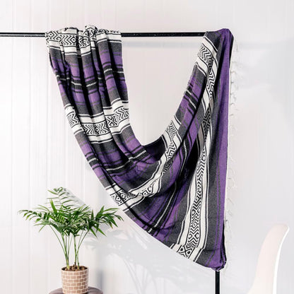 Airooglee 69" L x 51" W Large Mexican Blanket - Perfect as Yoga Outdoor Beach Serape Picnic Camping Woven Blanket, Boho Home Décor - Red