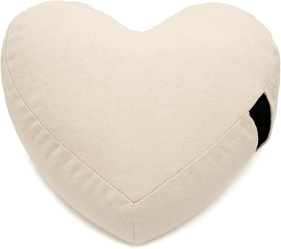 Bean Products Zafu Meditation Pillows for Sitting on Floor, Yoga Cushion, Cotton/Buckwheat Fill Yoga Pillow, Zafu Meditation Cushion, Zen Kneeling Prayer Pad- Made in USA - 14" Round - Saffron