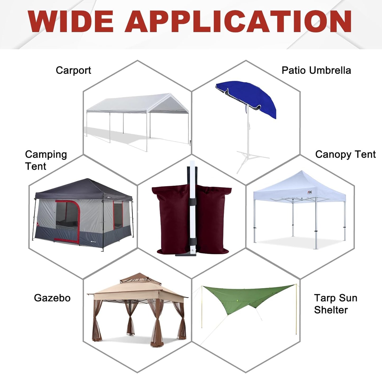 ABCCANOPY Canopy Weights 120 LBS Gazebo Tent Sand Bags,4-Pack Gray (Without Sand)