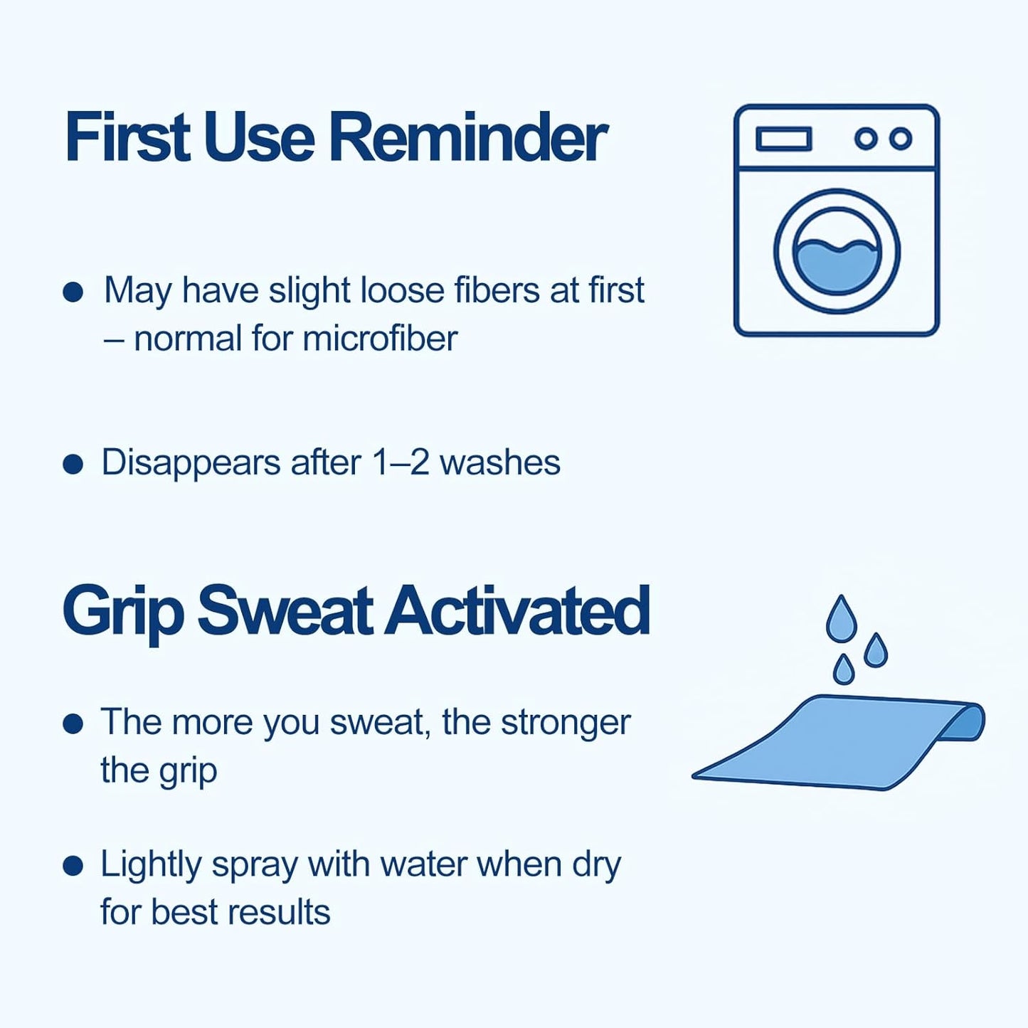 Eunzel Hot Yoga Towel Non Slip Yoga Mat Towel Non-Slip Sweat Absorbent Towel for Hot Yoga, Pilates and Workout 72" x 26.5", Blue