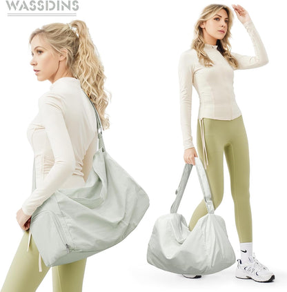 Small Gym Bag with Shoe Compartment, Workout Sport Duffle Bag for Women Travel, Waterproof Shoulder Overnight Bags Lightweight Carry on Tote Bags for Swim, Yoga, Dance