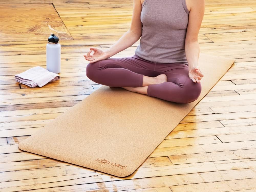 Sol Living Travel Yoga Mat - Natural Tree Rubber for Extra Grip - Non-Slip, Foldable, Eco-Friendly - Perfect for On-the-Go Yoga, Pilates, Fitness, Meditation - 24" x 72", Green