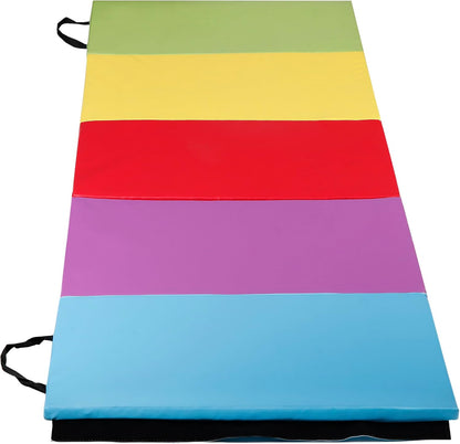 HomGarden Tumbling Mat, 6’x2" Thick High Density Anti Tear Gymnastics Mat, Gym Folding Exercise Aerobics Mats w/Carrying Handles for Home Gym Exercise, Multiple Colors