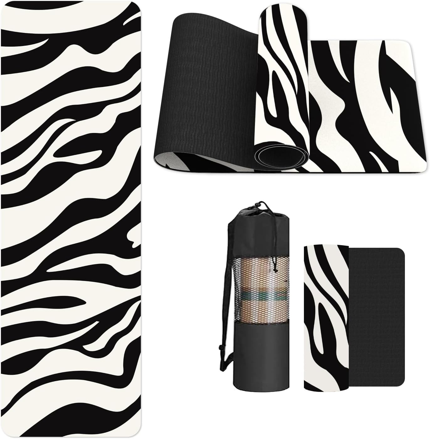 FOLAI Extra Thick Yoga Mat 6mm，pilates mat thick - Non-Slip Exercise Mat for HIIT, Pilates & Home Workouts & Workout with Free Carry Strap