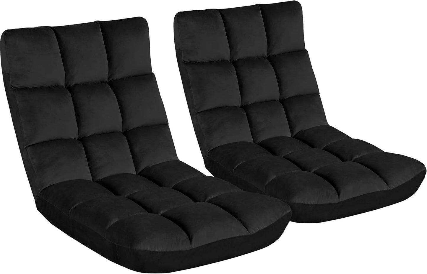 Yaheetech Adjustable Floor Chair with Back Support, Foldable Thick Padded Seat for Meditation&Gaming on Floor, Space Saving Lazy Lounger for Bedroom Dorm, Black